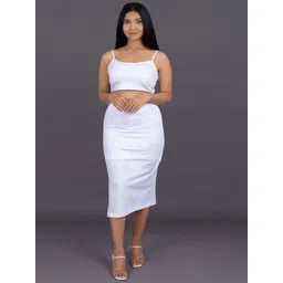 La Aimee Sleeveless Crop Top With Skirt-picture-17