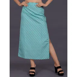 La Aimee Women Polka Dot Printed Straight Side Slit Midi Skirt-picture-19