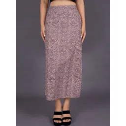 La Aimee Women Printed Straight Side Slit Midi Skirt-picture-22