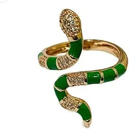 la belleza Gold Plated Adjustable Snake Open Cuff Ring For Girls And Women-picture-30