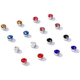 la belleza Multicolor Magnetic Crystal Stud Earring Combo 16 Pcs for Girls and Women | Accessories Jewellery | Birthday Gift, Anniversary-picture-16