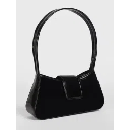 LA ELLORE Black Solid Medium Hobo Bag-picture-20