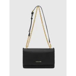 LA ELLORE Black Solid Medium Shoulder Bag-picture-25