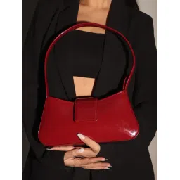 LA ELLORE Wine Solid Medium Hobo Bag-picture-27