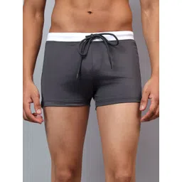 la intimo Arctic Swim Trunks with contrast waistband and pocket details Solid Men Swim Bottom Grey Swimsuit-picture-15