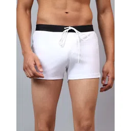 la intimo Arctic Swim Trunks with contrast waistband and pocket details Solid Men Swim Bottom White Swimsuit-picture-31