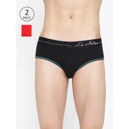 La Intimo Black & Red Comfort Fit Briefs - Pack Of 2-picture-44