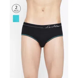 La Intimo Black & Teal Blue Comfort Fit Briefs - Pack Of 2-picture-23