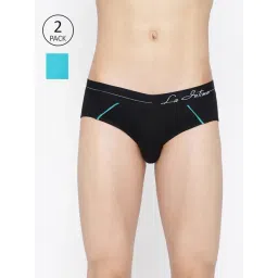 La Intimo Black & Teal Blue Comfort Fit Briefs - Pack Of 2-picture-20