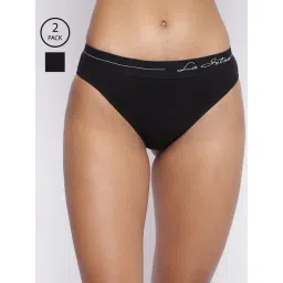 La Intimo Black Comfort Fit Panties - Pack Of 2-picture-37