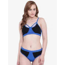 La Intimo Black Solid Black Mermaid Bikini Bra & Panty-picture-21