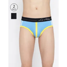 La Intimo Blue & Black Comfort Fit Briefs - Pack Of 2-picture-18