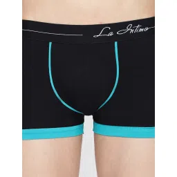 La Intimo Blue & Black Comfort Fit Trunks - Pack Of 2 image 5