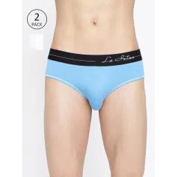 La Intimo Blue & White Comfort Fit Briefs - Pack Of 2-picture-42