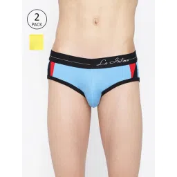 La Intimo Blue & Yellow Comfort Fit Briefs - Pack Of 2-picture-38
