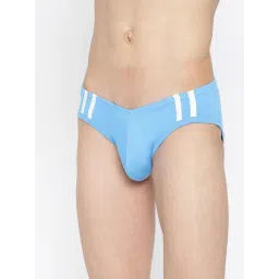 La Intimo Blue Comfort Fit Striped Briefs image 3