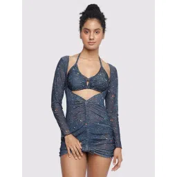 La Intimo Blue Kalpati Reef Fitted Shrug-picture-40