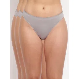 La Intimo Grey Comfort Fit Briefs - Pack Of 3-picture-14