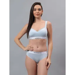 La Intimo Light Blue Comfort Fit Bra image 5