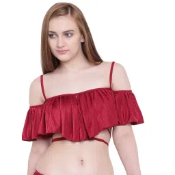 La Intimo Maroon Non Wired Non Padded Bralette-picture-19