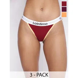 La intimo Moda Women Pack of 3 Low-Rise Bikini Briefs-picture-25