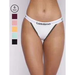 La Intimo Multicolored Comfort Fit Panties - Pack Of 6-picture-22