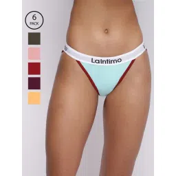 La Intimo Multicolored Comfort Fit Panties - Pack Of 6-picture-17