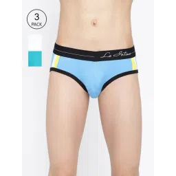 La Intimo Multicolored Comfort Fit Striped Briefs - Pack Of 3-picture-11