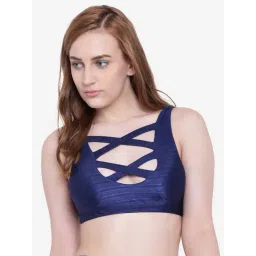 La Intimo Navy Blue Solid Beach Bold Bra-picture-23