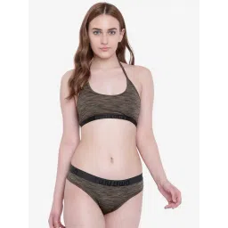 La Intimo Olive Printed Aquachick Bikini Bra & Panty-picture-25