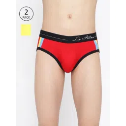 La Intimo Red & Yellow Comfort Fit Briefs - Pack Of 2-picture-36