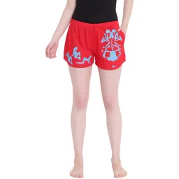 La Intimo Red Cotton Print Shorts-picture-34