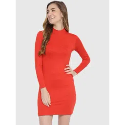 La Intimo Red Self Print Dress-picture-43