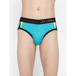La Intimo Teal Blue Comfort Fit Colour Block Briefs-picture-36