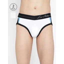 La Intimo White Comfort Fit Briefs - Pack Of 2-picture-13