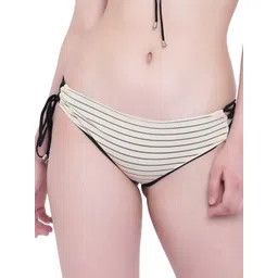 La Intimo Women Cream & Black Striped Bikini Briefs with Tie-Up Closure - LIFPY001SN0-picture-29