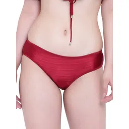 La Intimo Women Maroon Self Design Basic Brief-picture-30