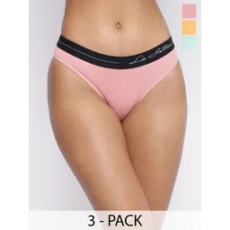 La Intimo Women Pack Of 3 Low-Rise Briefs-picture-36