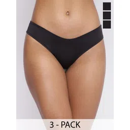 La Intimo Women Pack Of 3 Low Rise Thongs Briefs-image-37