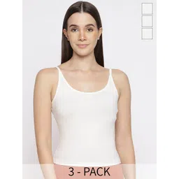 La Intimo Women Pack Of 3 Spaghetti Camisoles-picture-41