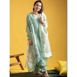 LA LILY Women Floral Regular Kurta with Trousers & With Dupatta-picture-41