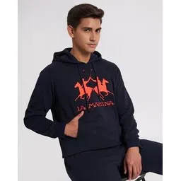 la martina Brand Print Hoodie with Kangaroo Pocket-picture-12