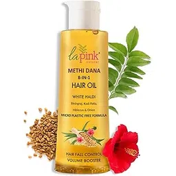 La Pink Methi Dana 8-in-1 Hair Oil For Hair Growth & Thickness | Reduces Hair Fall, Dandruff & Baldness | Enriched with Hibiscus, Bhringraj, Indian Bay Leaf & Onion | 150ml-picture-49