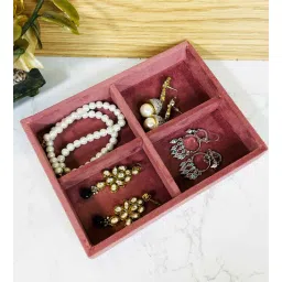 la trove Pink Small 4 Grids Jewellery Tray-picture-27
