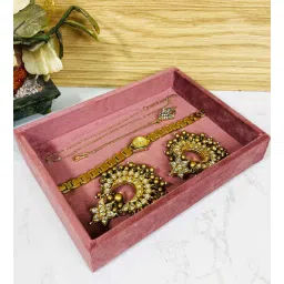 la trove Pink Small Plain Jewellery Tray-picture-14