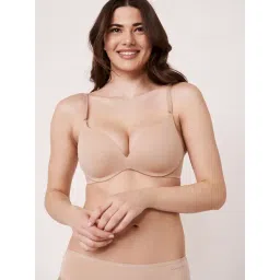 La Vie En Rose Beige Nylon Solid Bra-picture-24