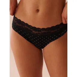 La Vie En Rose Black Band Det Polka Dot Cheeky Panty-picture-11