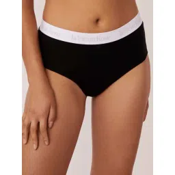 La Vie En Rose Black Cotton Color-Block Panty-picture-36