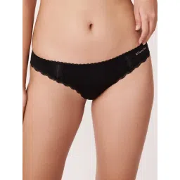 La Vie En Rose Black Cotton Lace Work Panty-picture-21