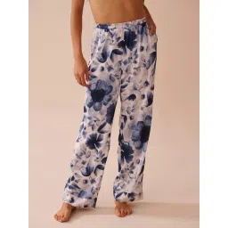 La Vie En Rose Blue Polyester Floral Pant-image-11